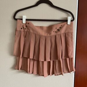 🩰Zemeta NYC sheer dusty rose pleated mini skirt M